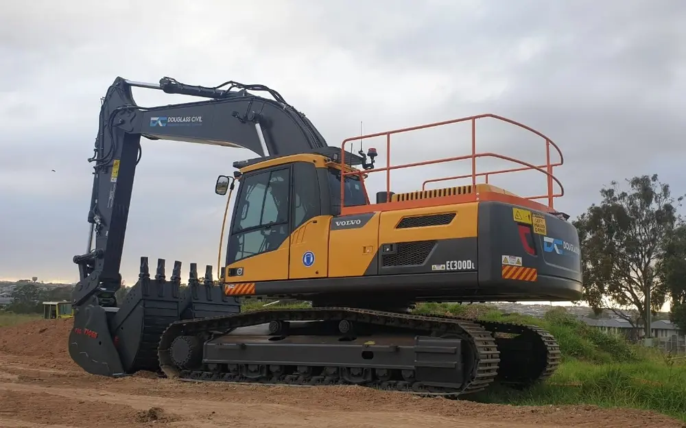 Excavator on a new estate